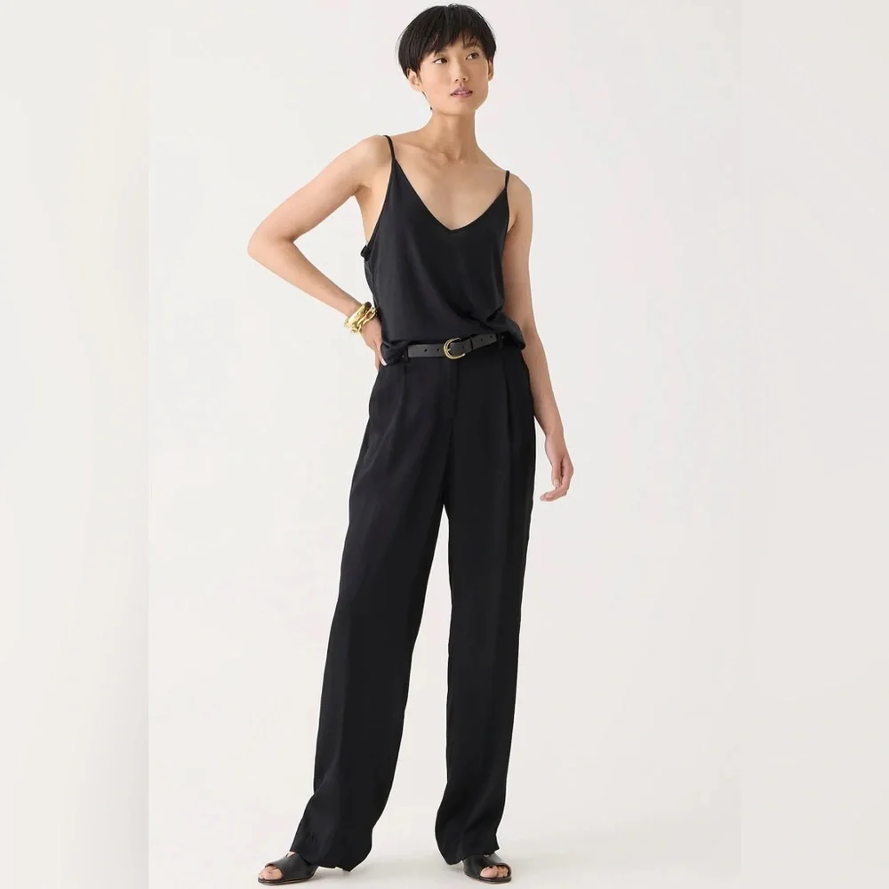 J.Crew straight-leg essential pant in luster crepe BT428
